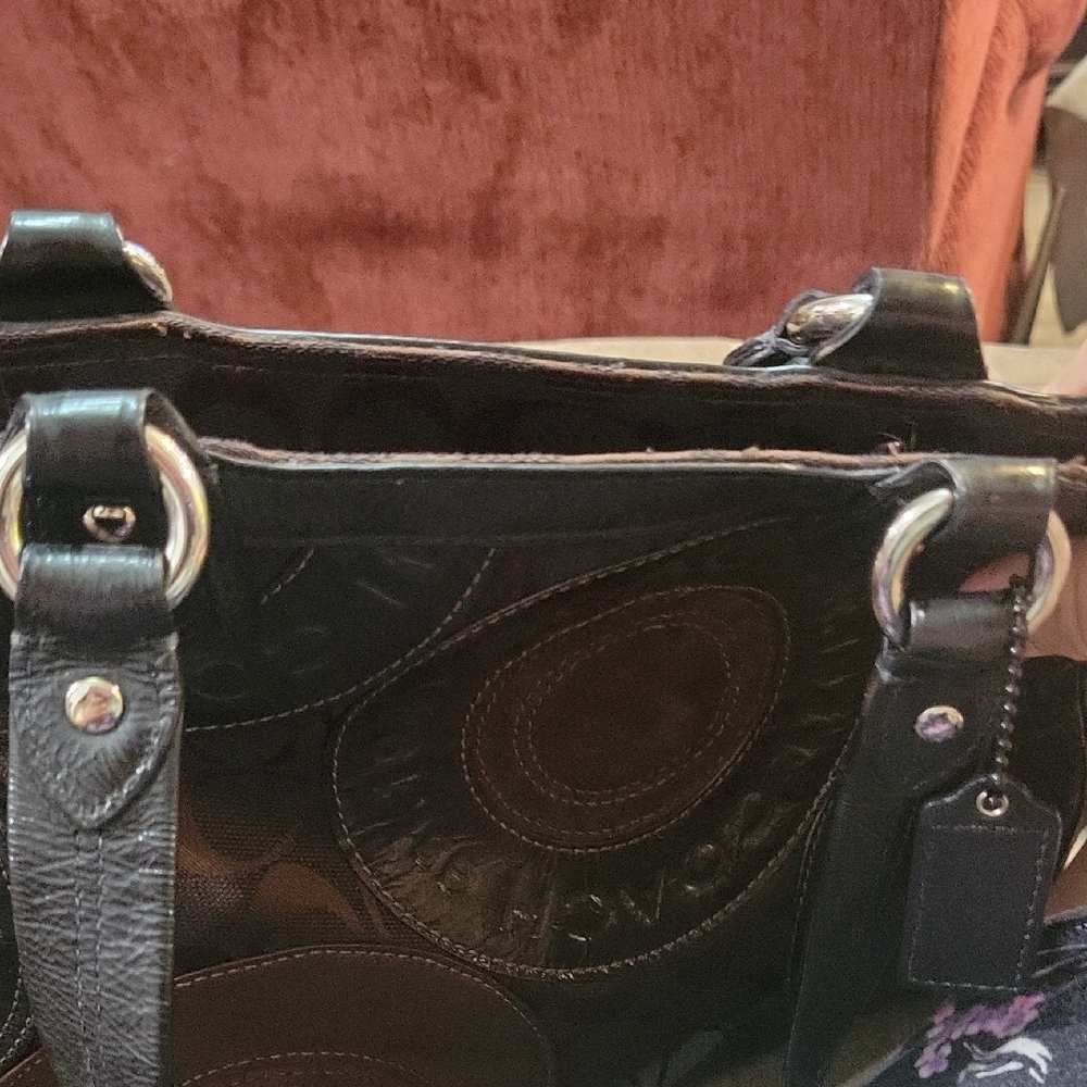 Coach Circle Patchwork East West Shoulder Bag - Picture 9 of 10
